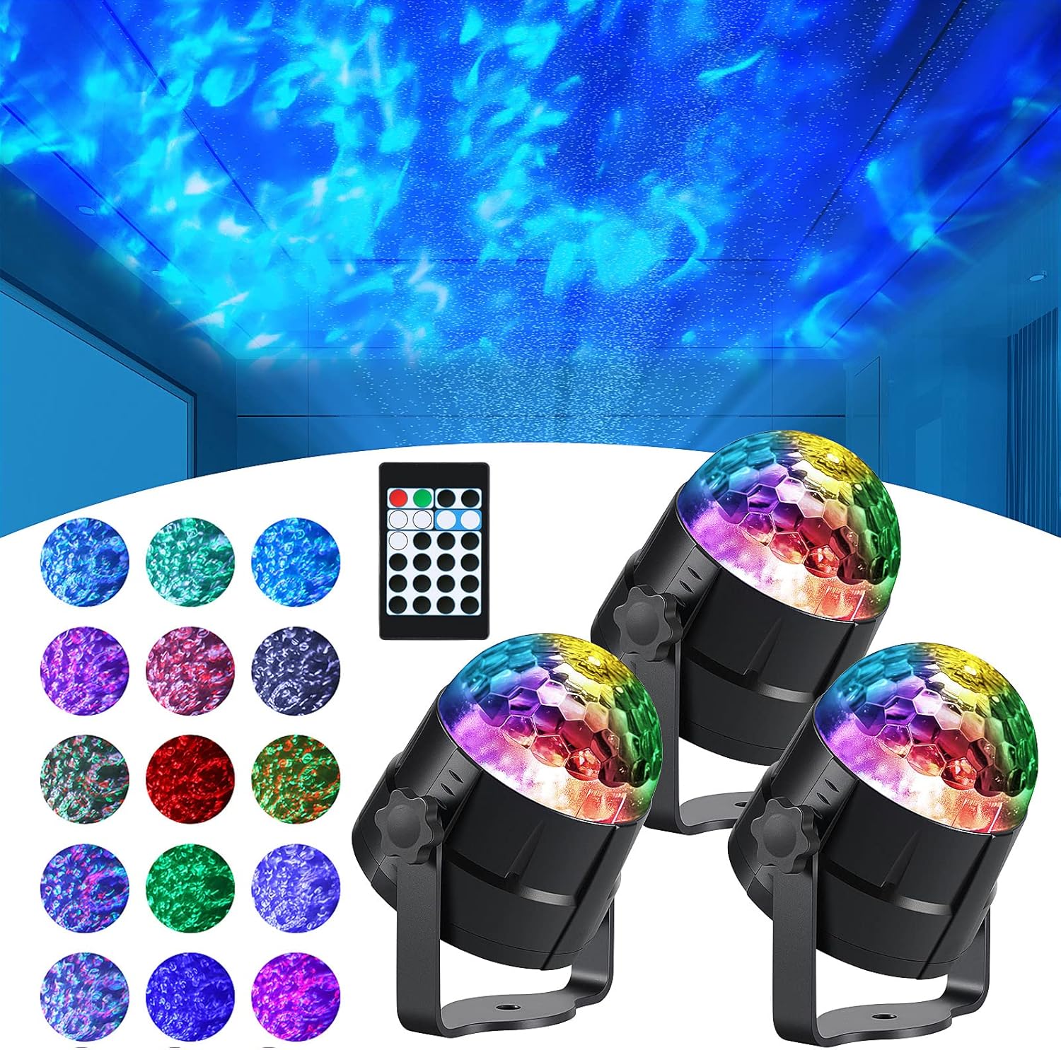 Preboun 3 Pcs Water Light Projector for Stunning Outdoor Effects
