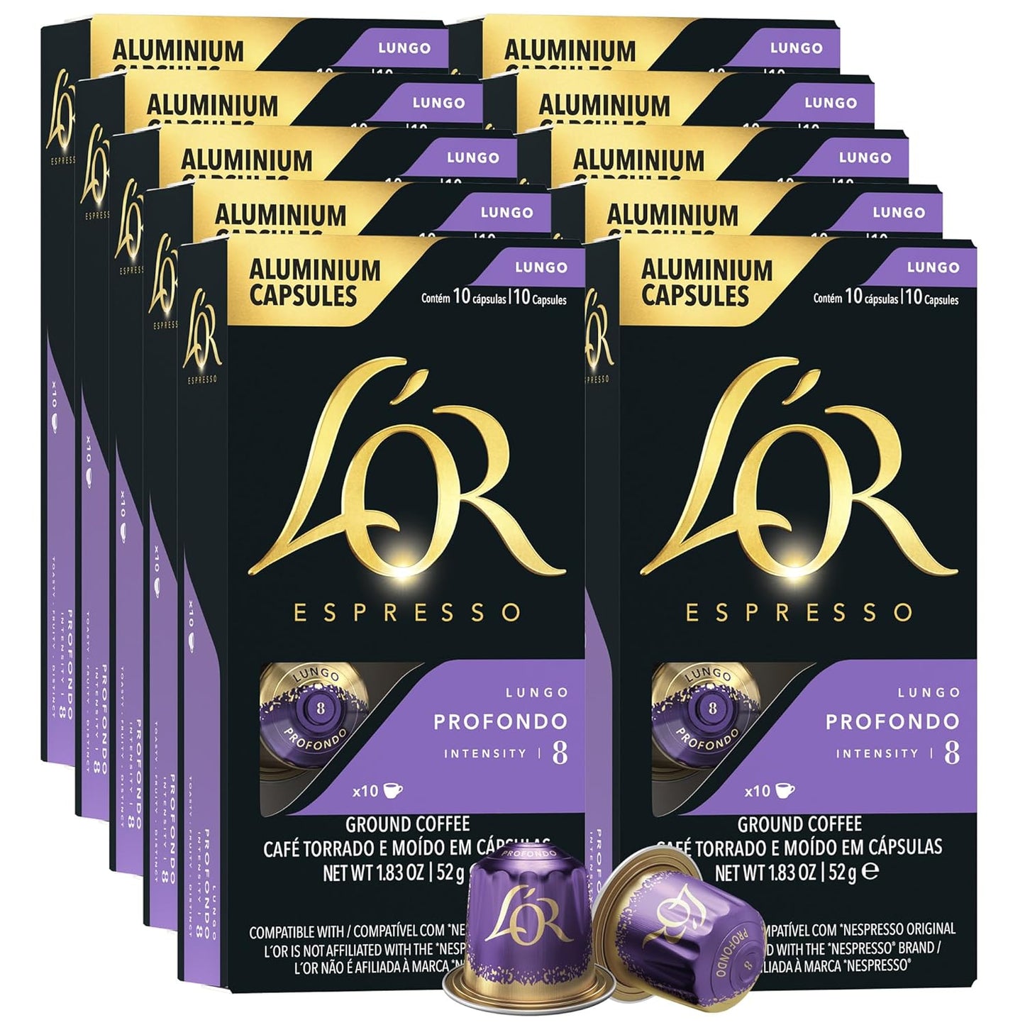 L'OR Profondo Lungo 100ct Capsules - BARISTA & Nespresso Compatible