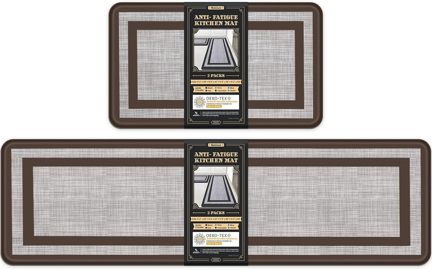 Mattitude Kitchen Mats Set of 2 Cushioned Anti-Fatigue Rugs