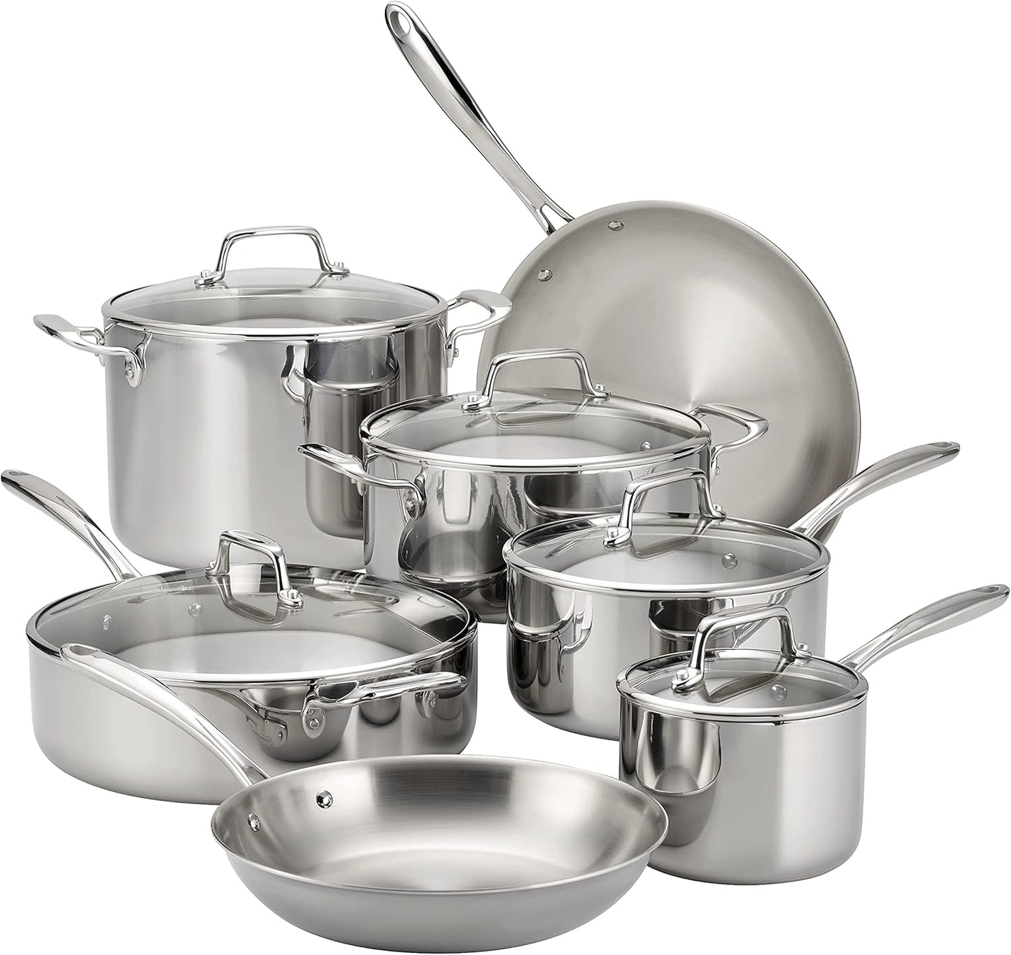 Tramontina Tri-Ply Clad Stainless Steel 12-Piece Cookware Set