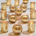 Gold Votive Candle Holders 24pcs Assorted Set - Party & Wedding Decor