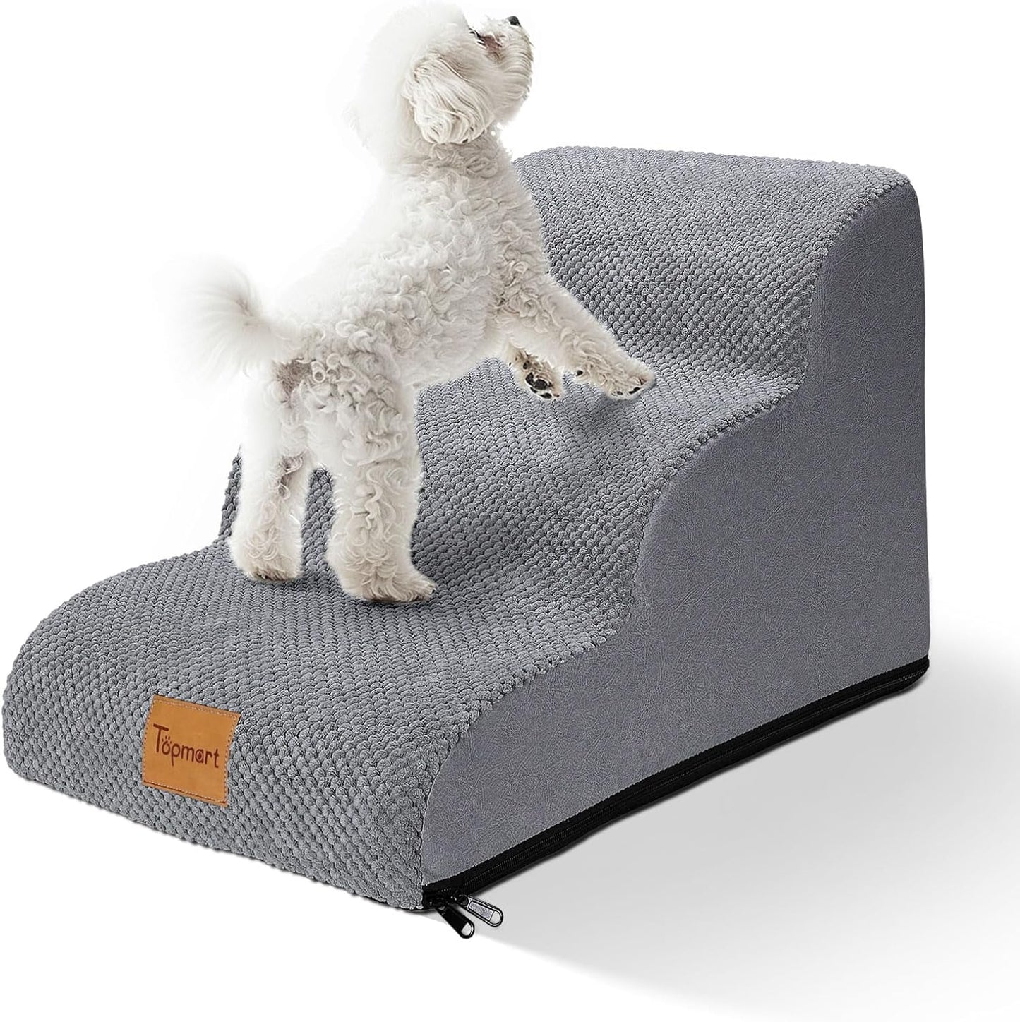 Topmart Dog Stairs for Small Dogs - 3-Step Waterproof Ramp