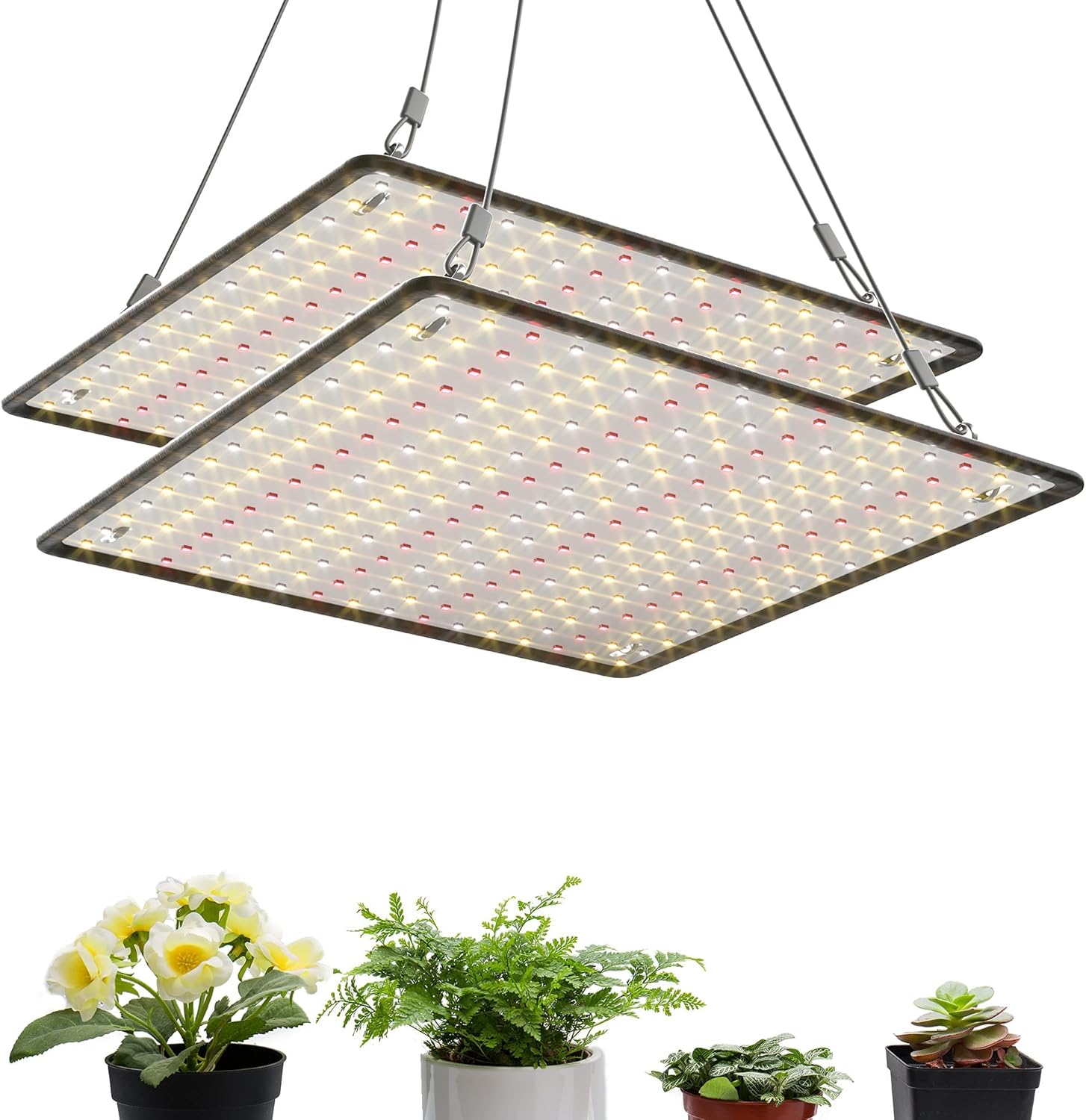 2 Pack LED Grow Light Panel 200W for Indoor Plants Growth