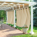Extra Wide Outdoor Curtains W 84 x L 96 in Beige - Windproof Blackout