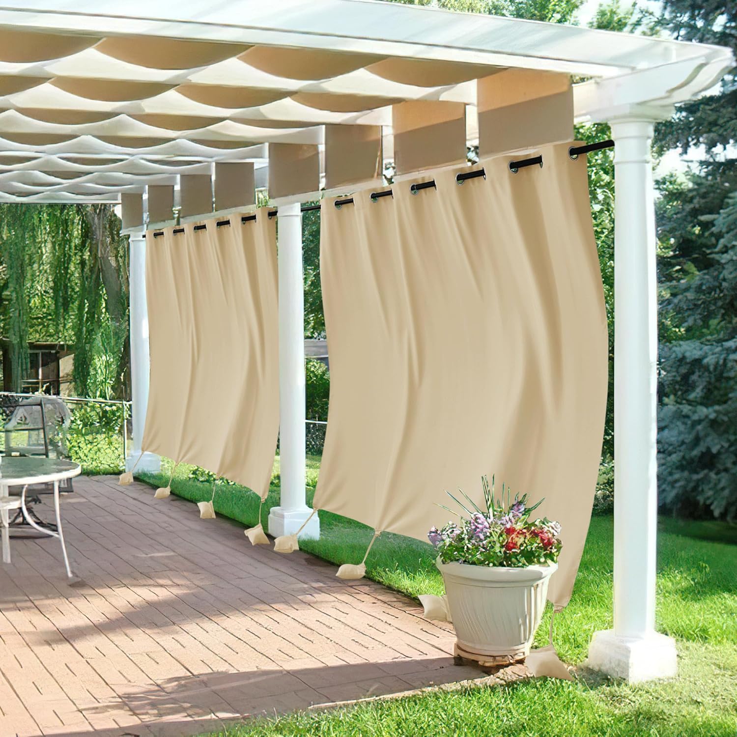 RYB HOME Extra Wide Outdoor Curtains for Privacy and Style