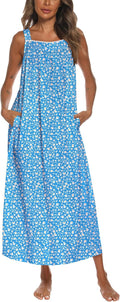 Cotton Nightgowns for Women Embroidery Sleeveless Night Gown