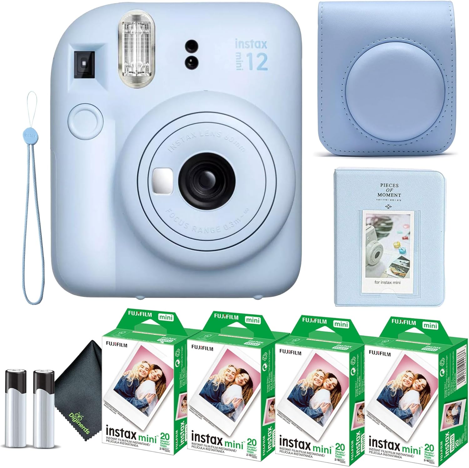 Fujifilm Instax Mini 12 Instant Camera Bundle in Pastel Blue