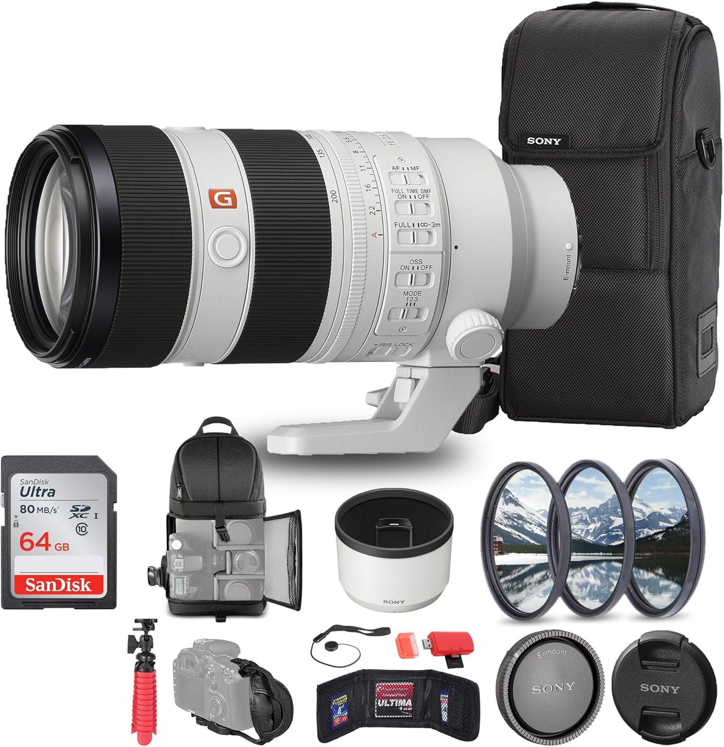 Sony FE 70-200mm f/2.8 GM OSS II Lens with Essential Accessories