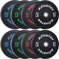 190 lb Bumper Plate Set with Steel Insert - High Bounce Rubber