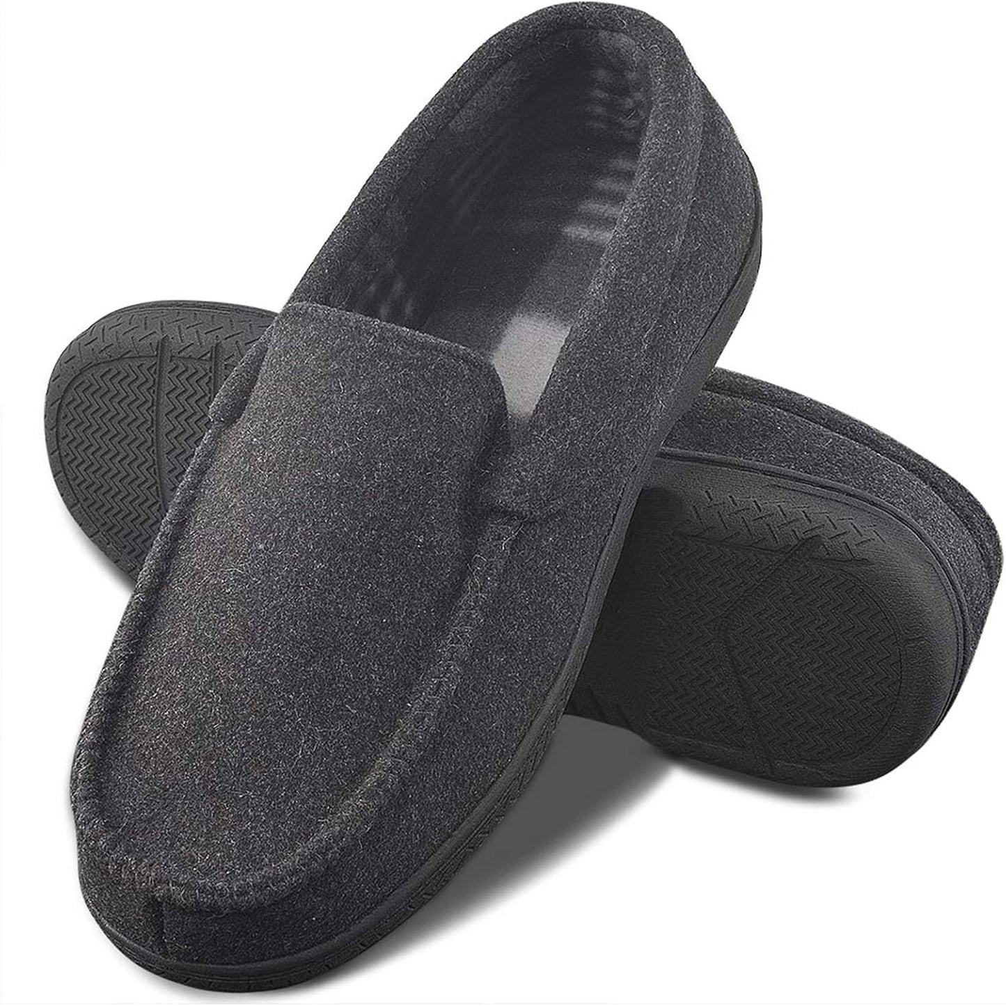 DL Men's Memory Foam Moccasin Slippers for Ultimate Comfort