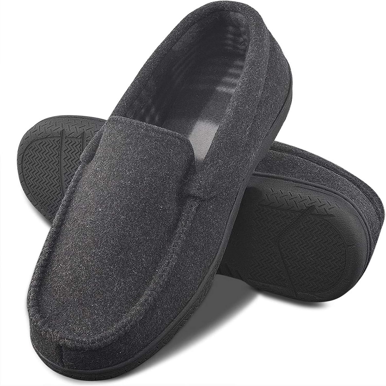 DL Men's Memory Foam Moccasin Slippers for Ultimate Comfort