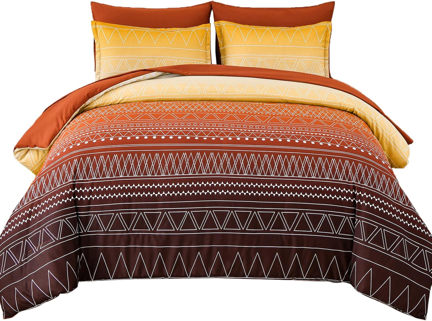 Boho Comforter Set King - Gradient Stripe Bed in a Bag