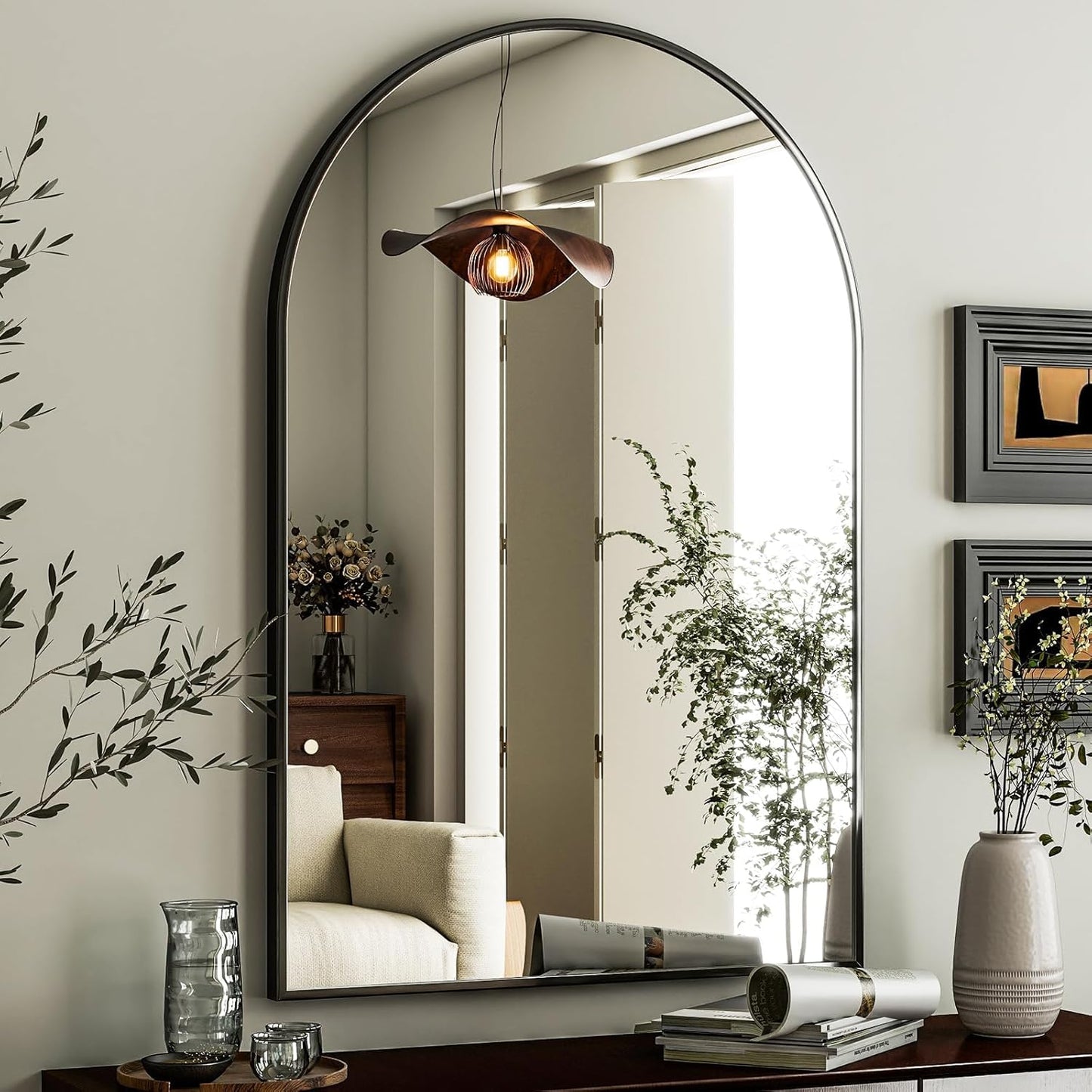 HARRITPURE Arched Wall Mirror 24x36 for Elegant Home Decor