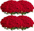Auihiay 104pcs Red Roses Artificial Flowers - Bulk Realistic Faux