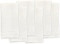 100% Pure Linen Ivory Napkins Set of 6 - Hemstitch Dinner Napkins