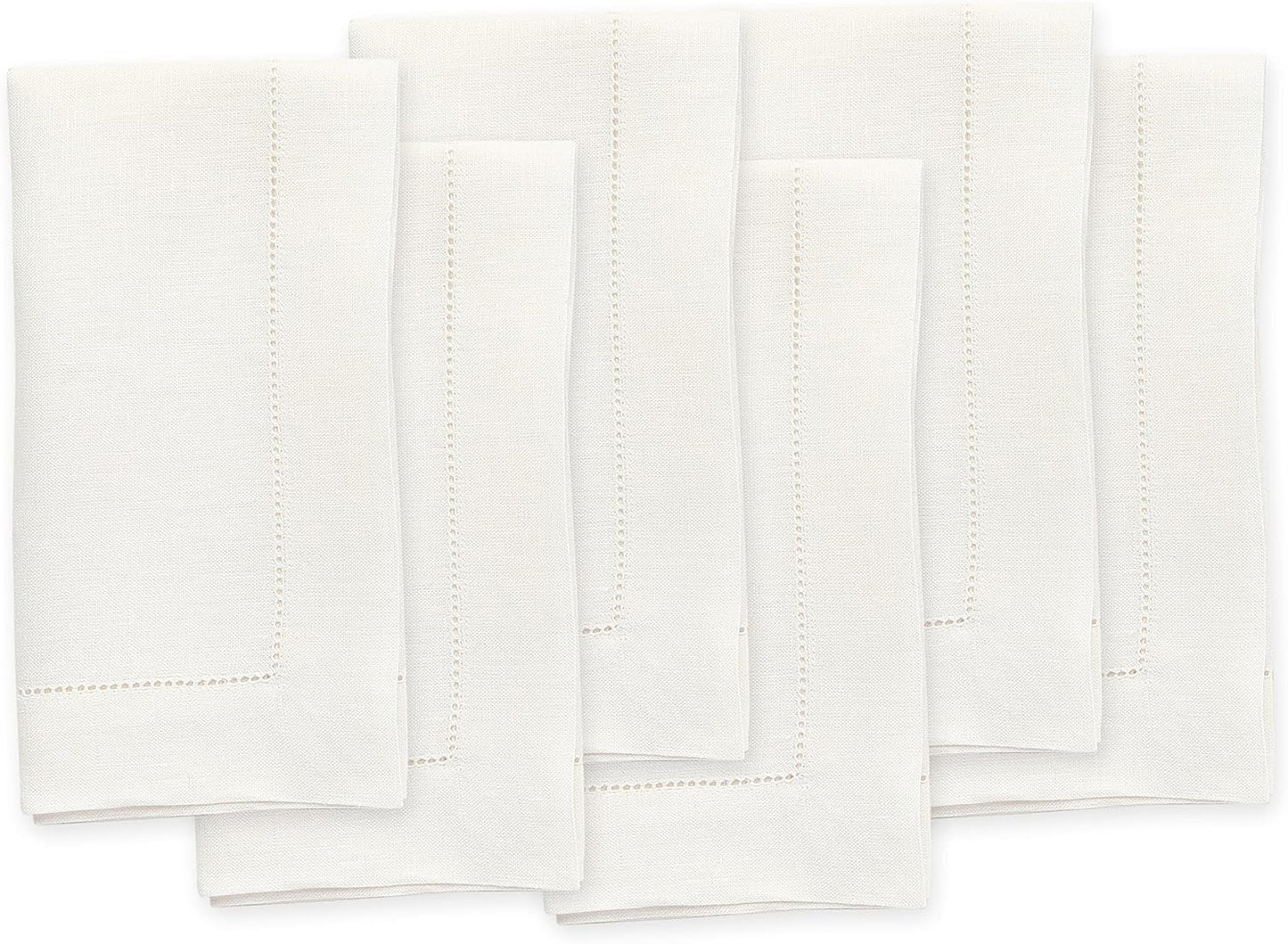 Ivory Linen Napkins Set of 6 for Thanksgiving and Holidays
