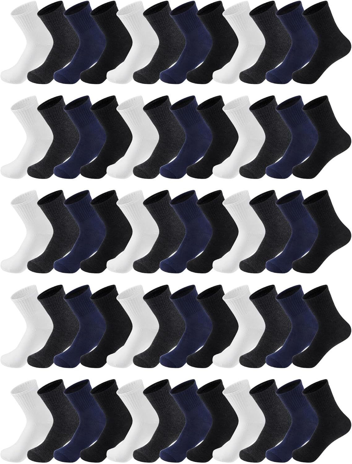 100 Pairs Bulk Mens Socks for Moisture Wicking Sports Use