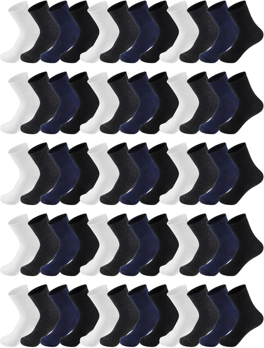 100 Pairs Bulk Mens Socks for Moisture Wicking Sports Use