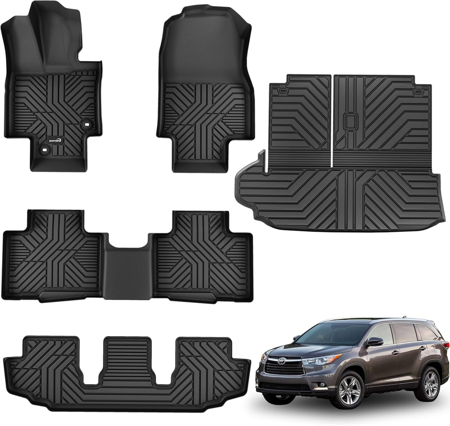 Custom Fit All-Weather Floor Mats for Toyota Highlander 2020-2025