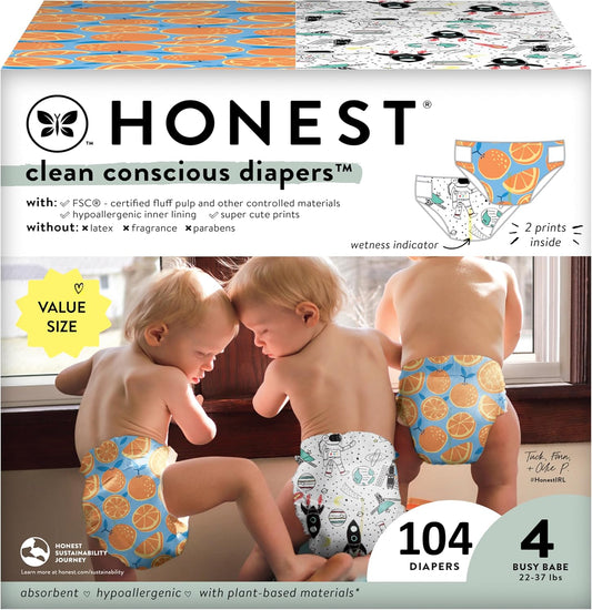 Plant-Based Space Travel Diapers | Size 4, 104 Count