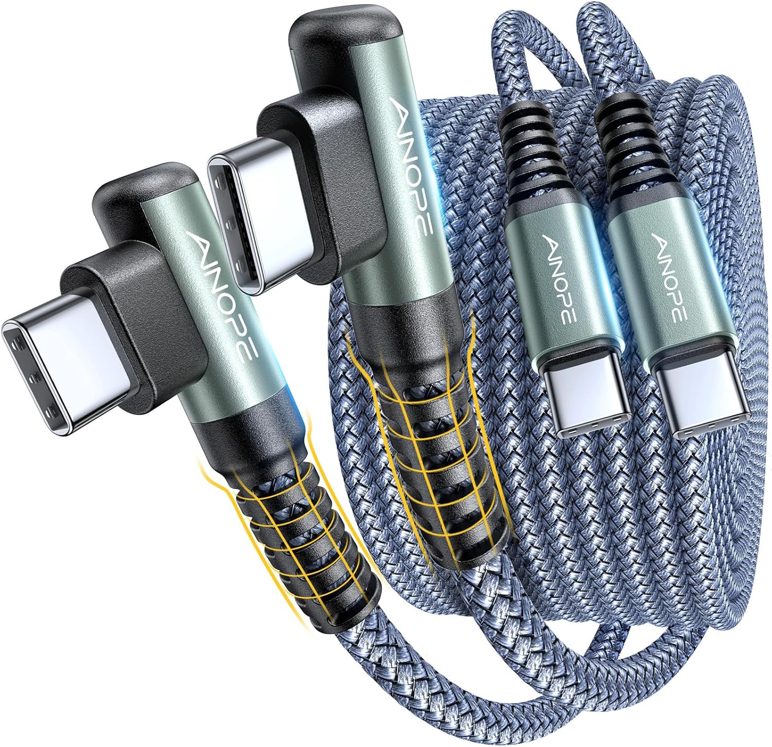 Fast Charge with AINOPE Right Angle USB C Cables