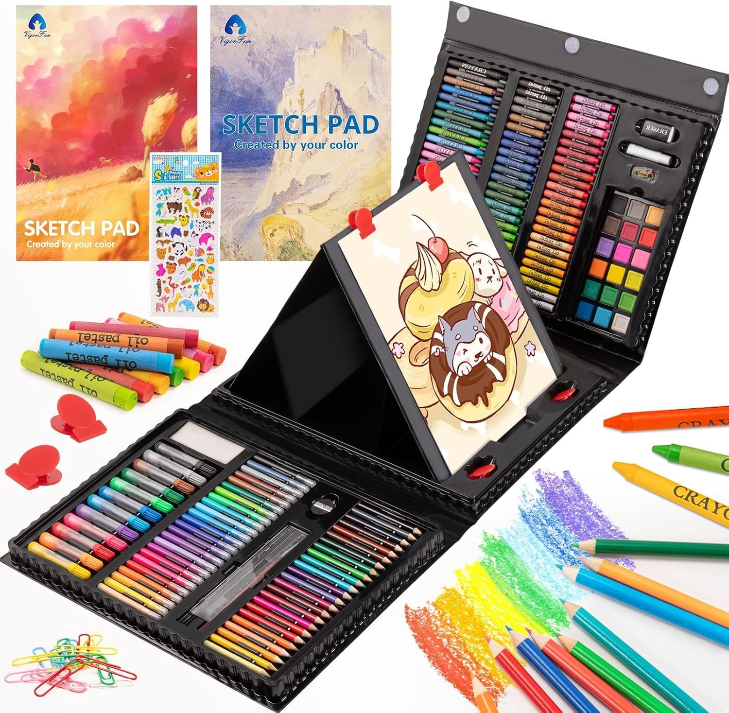 240-Piece Art Set with Trifold Easel - Inspire Creativity!