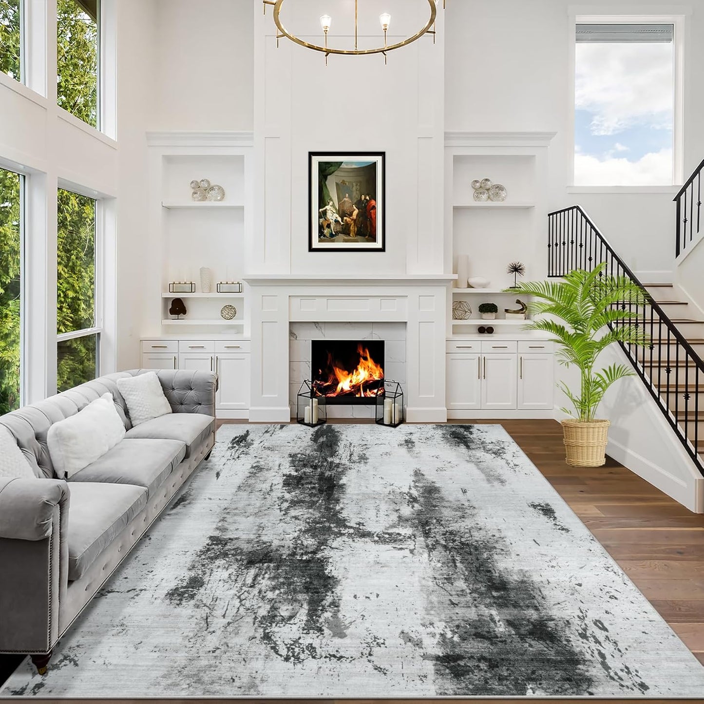 9x12 Area Rugs Washable Rug for Modern Living Room Decor