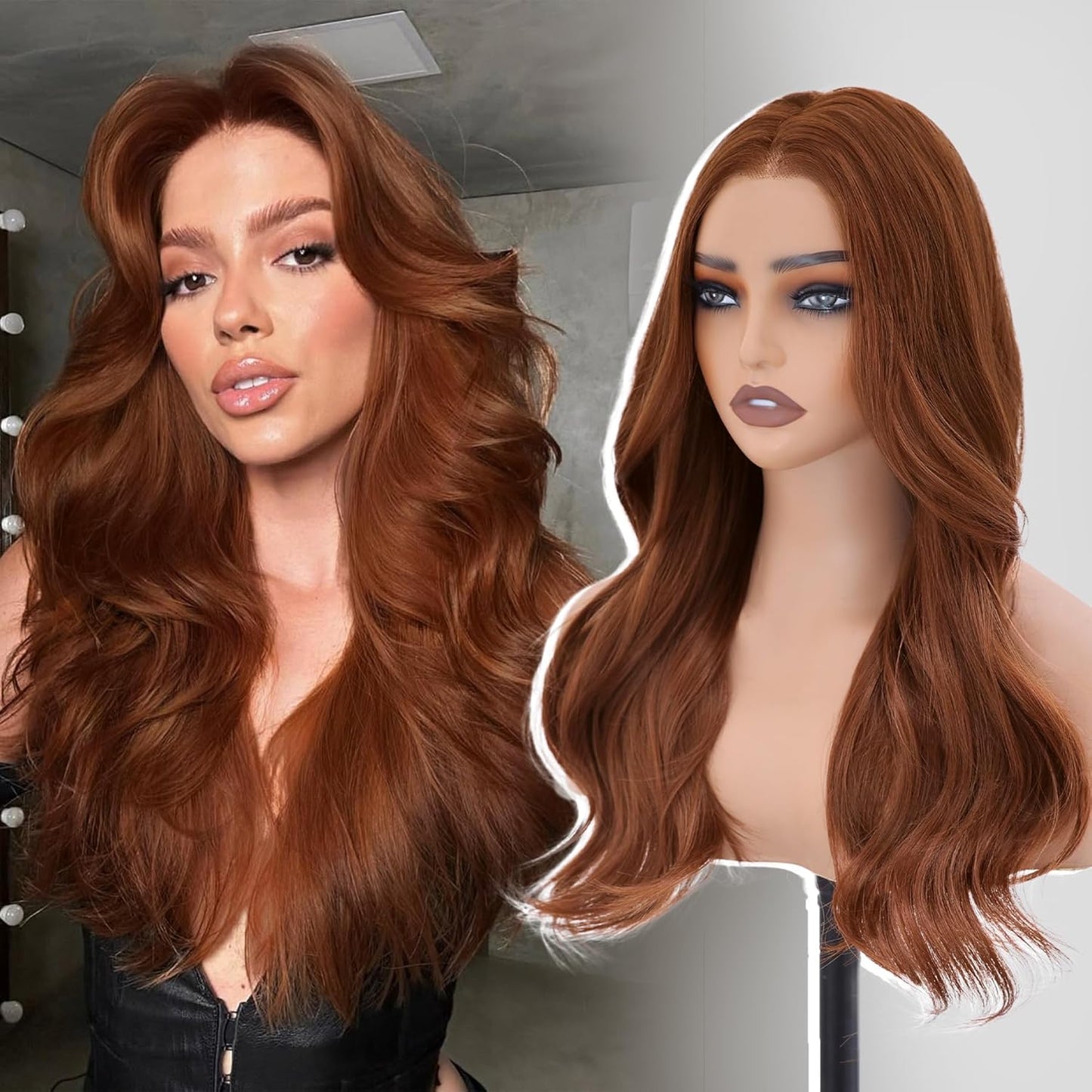 Auburn Wig by WECAN - Synthetic Lace Front Glueless Wig