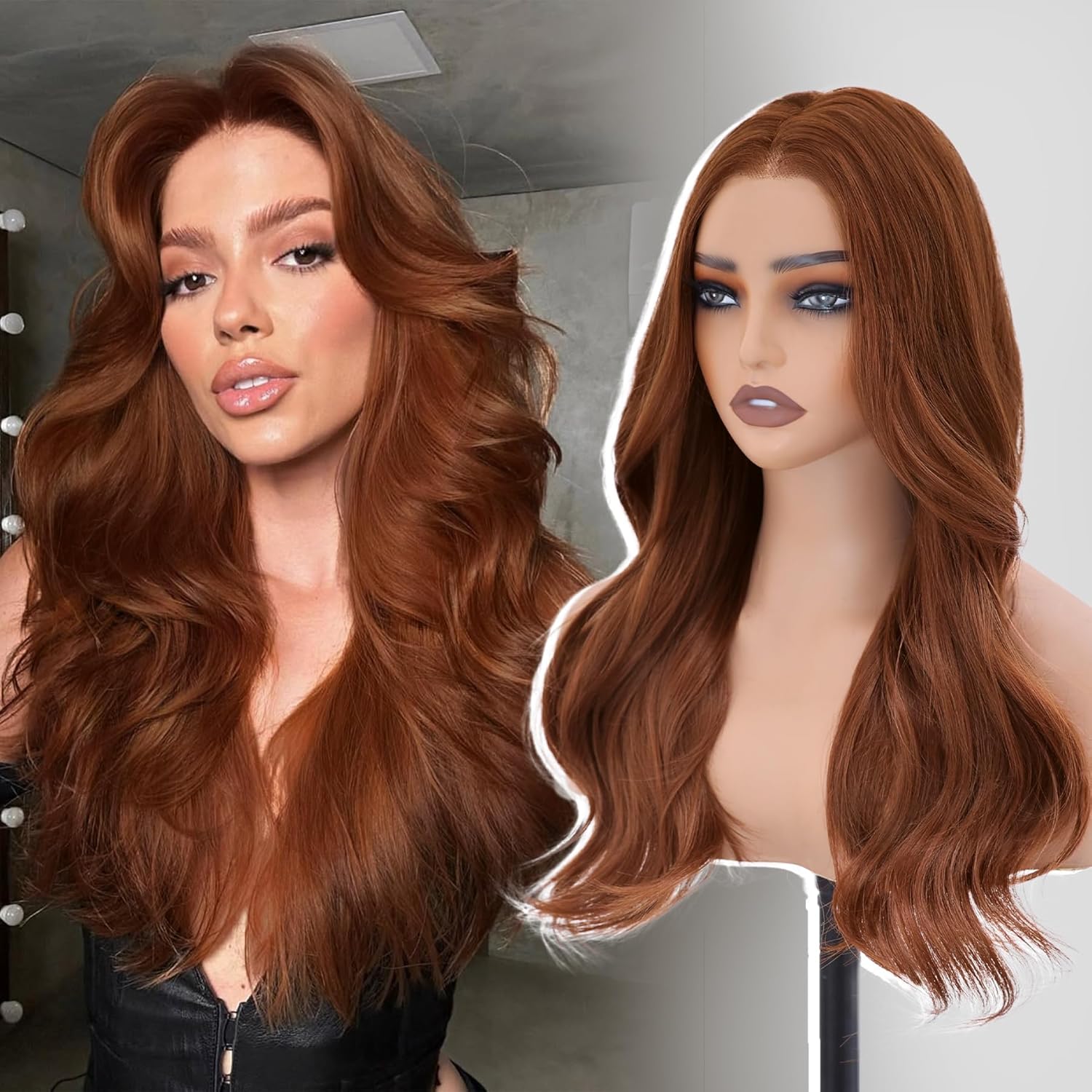 Auburn Wig by WECAN - Synthetic Lace Front Glueless Wig