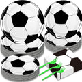 50 Guests Soccer Plates and Napkins Party Supplies - 200PCS Soccer