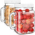 2 Pack Large Mason Jars 74 oz Wide Mouth Glass Jars - Airtight Storage
