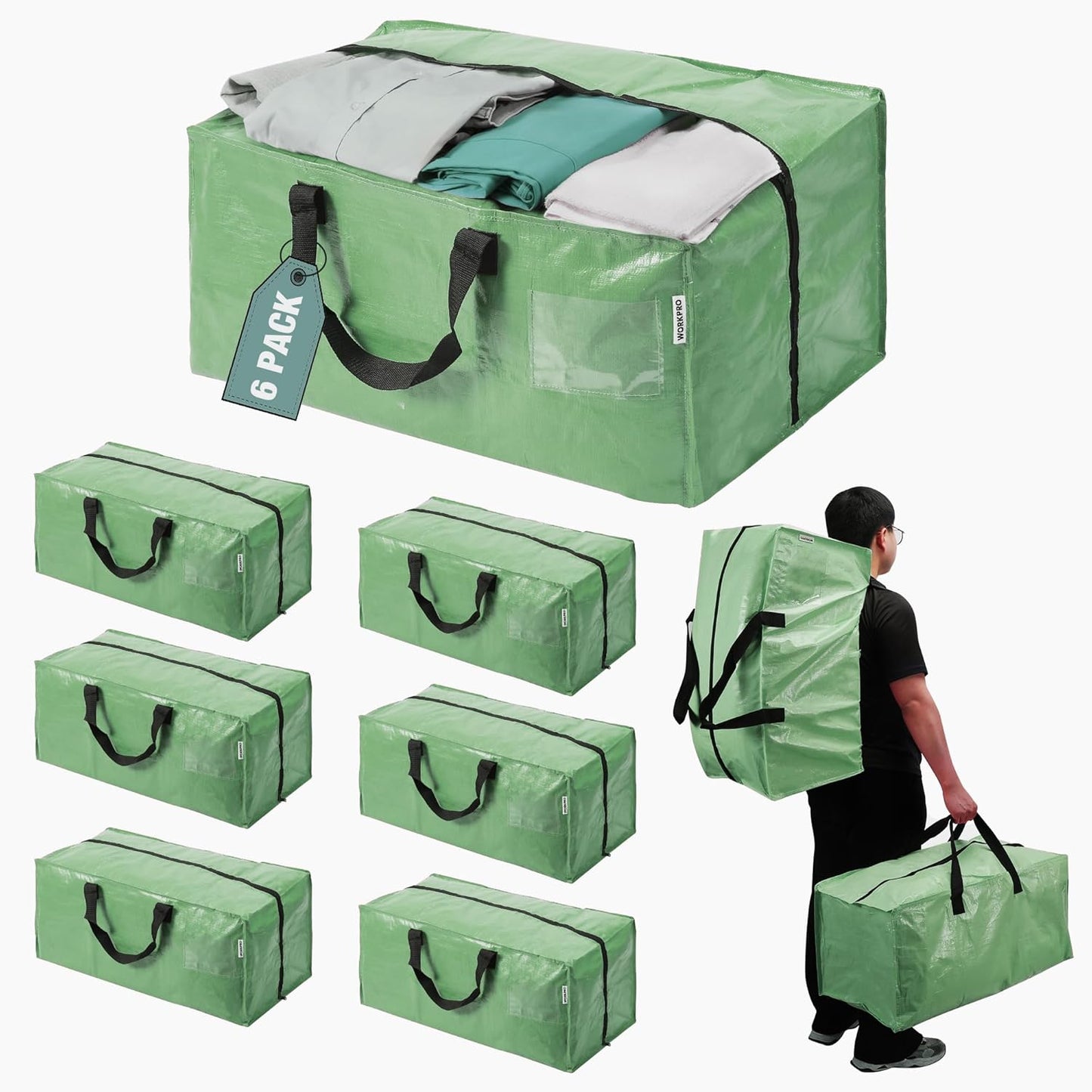 WORKPRO Extra Large Moving Bags for Heavy-Duty Storage Needs