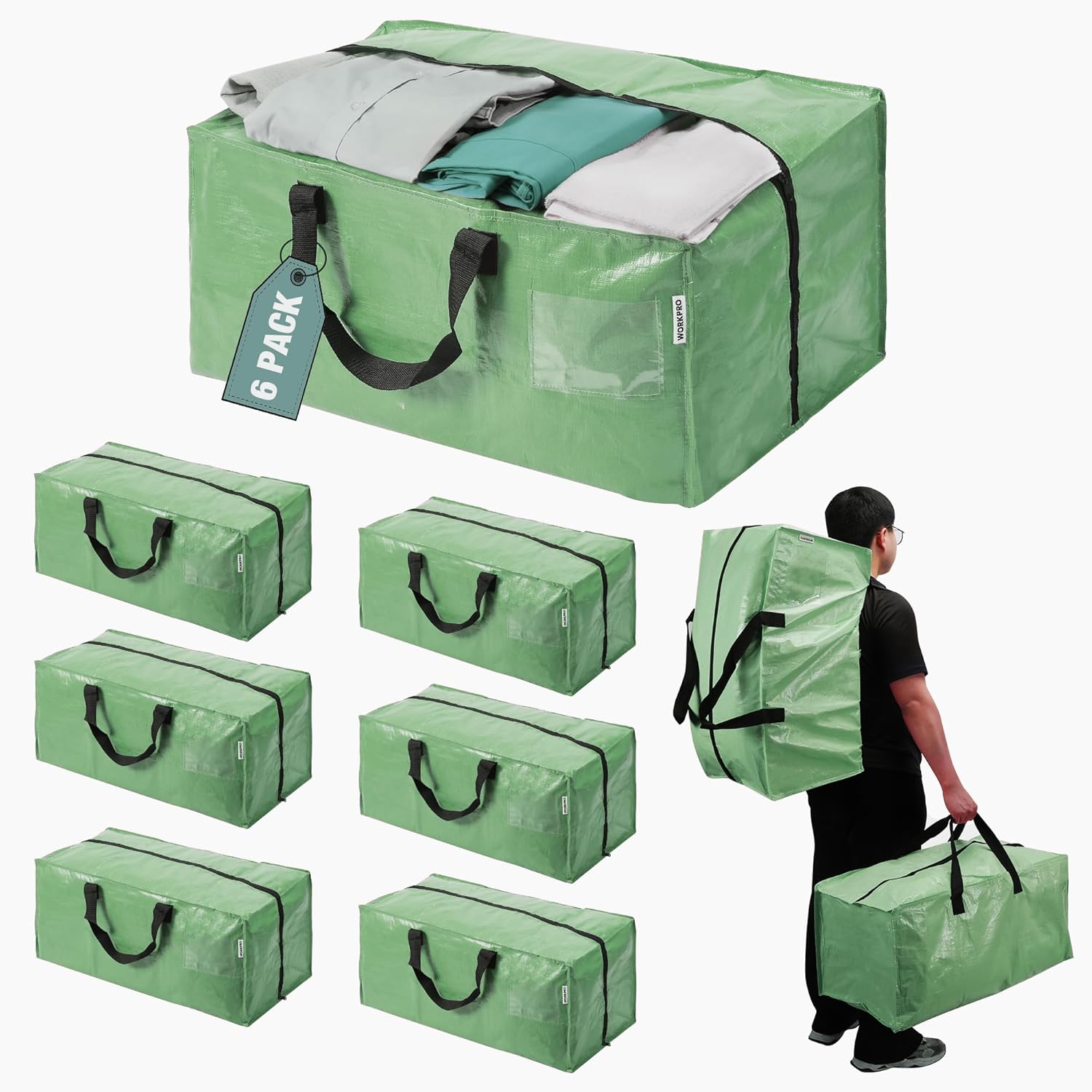 WORKPRO Extra Large Moving Bags for Heavy-Duty Storage Needs