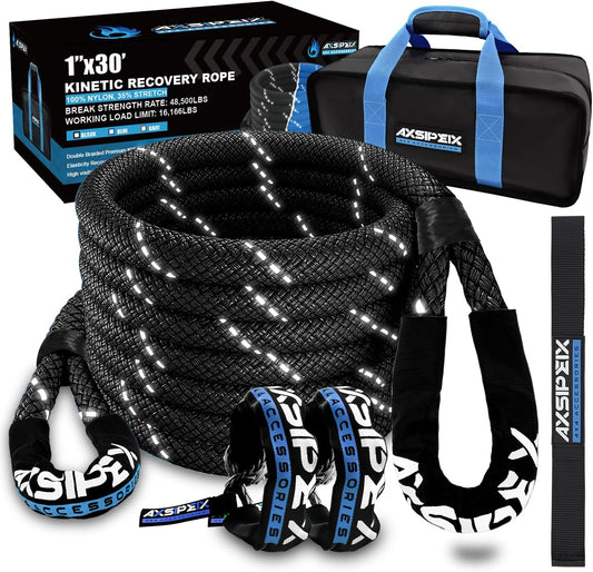 Kinetic Recovery Rope Kit for Offroad Vehicles, 1in x 30ft