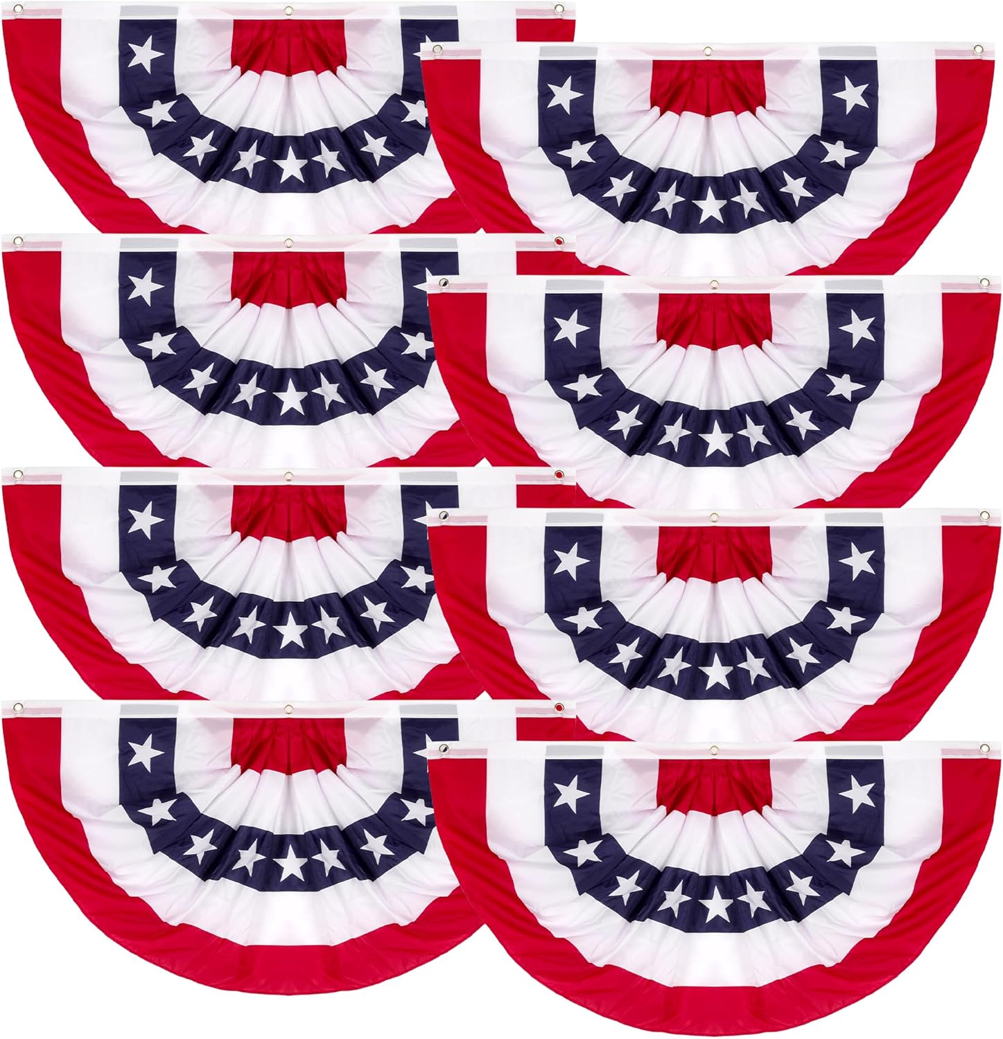 8 PCS USA Pleated Fan Flags for 4th of July Celebrations