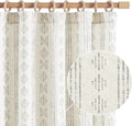 Boho Curtains Linen Blend Drapes for Bedroom and Living Room