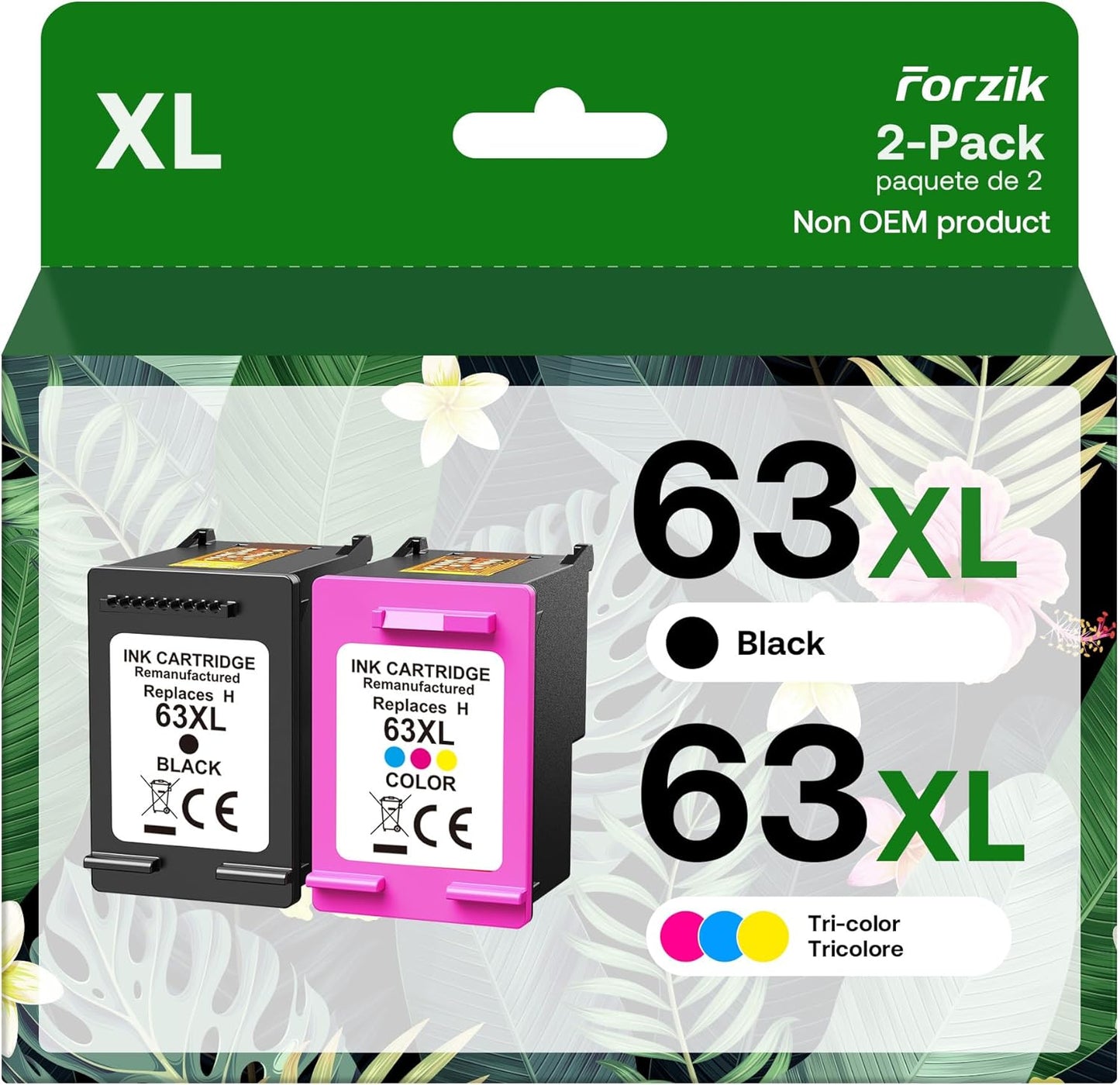 Forzik Remanufactured 63XL Ink Cartridge for HP OfficeJet Series