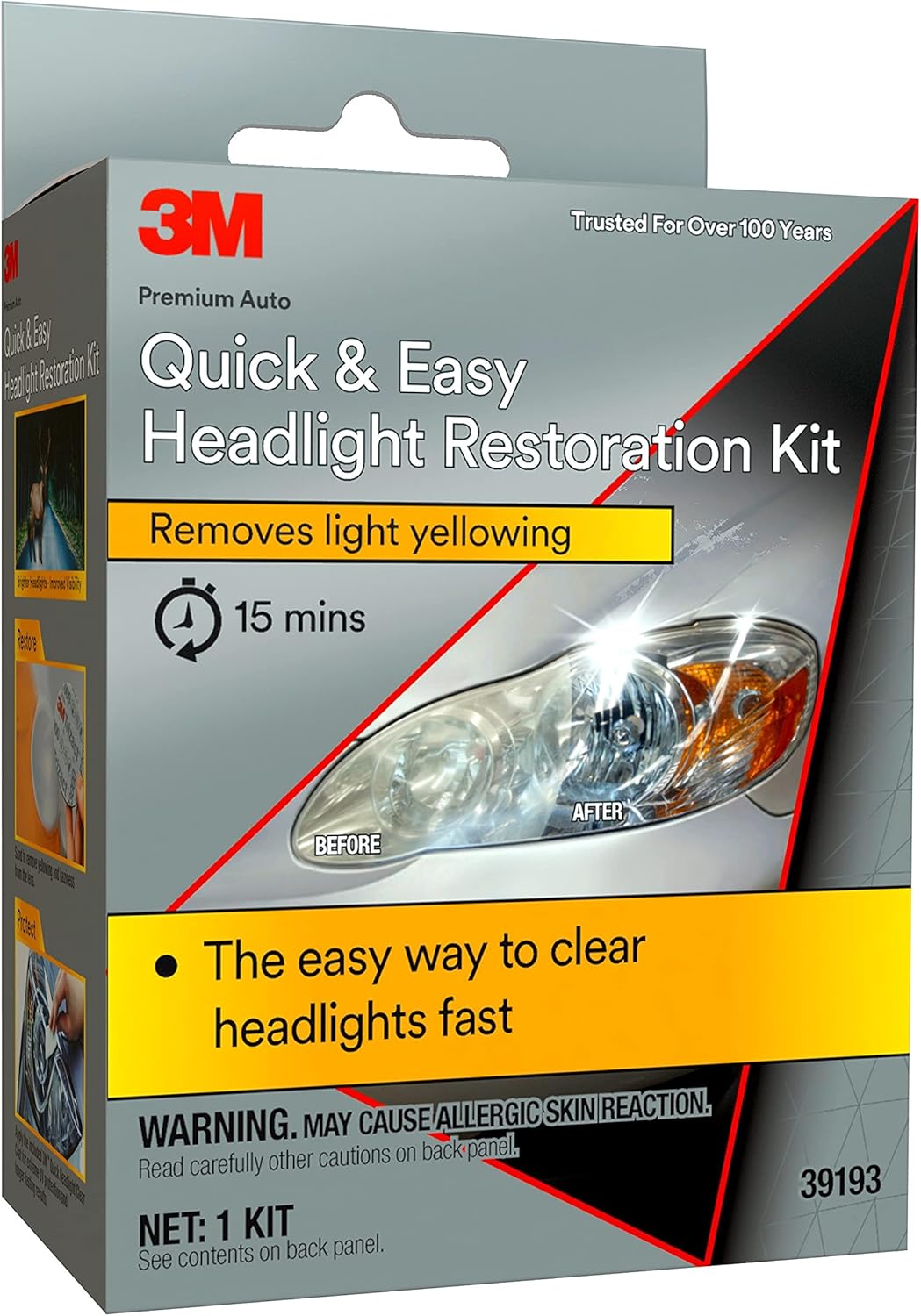 3M Headlight Restoration Kit - Remove Yellowing Fast!