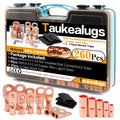 260Pcs AWG8 4 6 2 1/0 Gauge Battery Ring Terminals and Butt Connectors