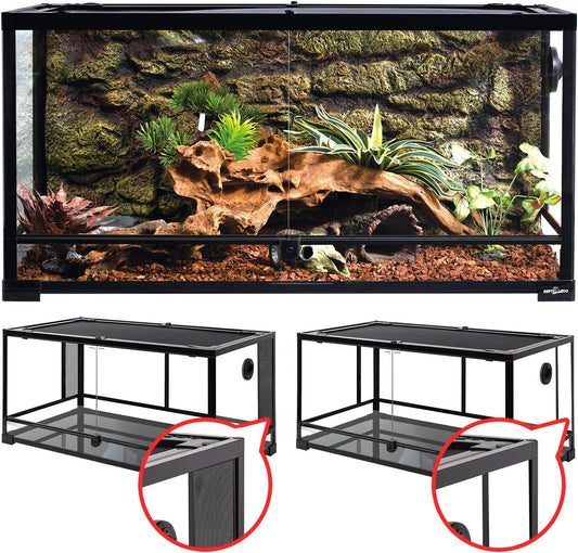 REPTI ZOO 50 Gallon Reptile Glass Tank with Double Hinge Door