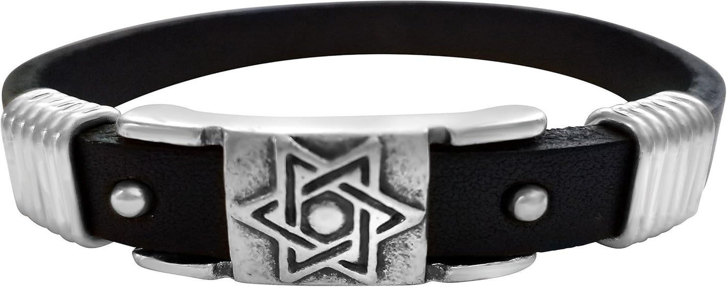 Handmade Adjustable Leather Religious Charm Bracelet for All