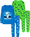 DAUGHTER QUEEN Boys 100% Cotton Long Sleeve Pajamas - Soft 4pc Sets