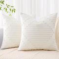Mecatny Boho Outdoor Throw Pillow Covers 20x20 Set of 2 - Textured