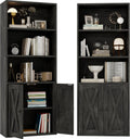 Industrial Bookshelves and Bookcases with Doors 11.8 in Depth Set of 2