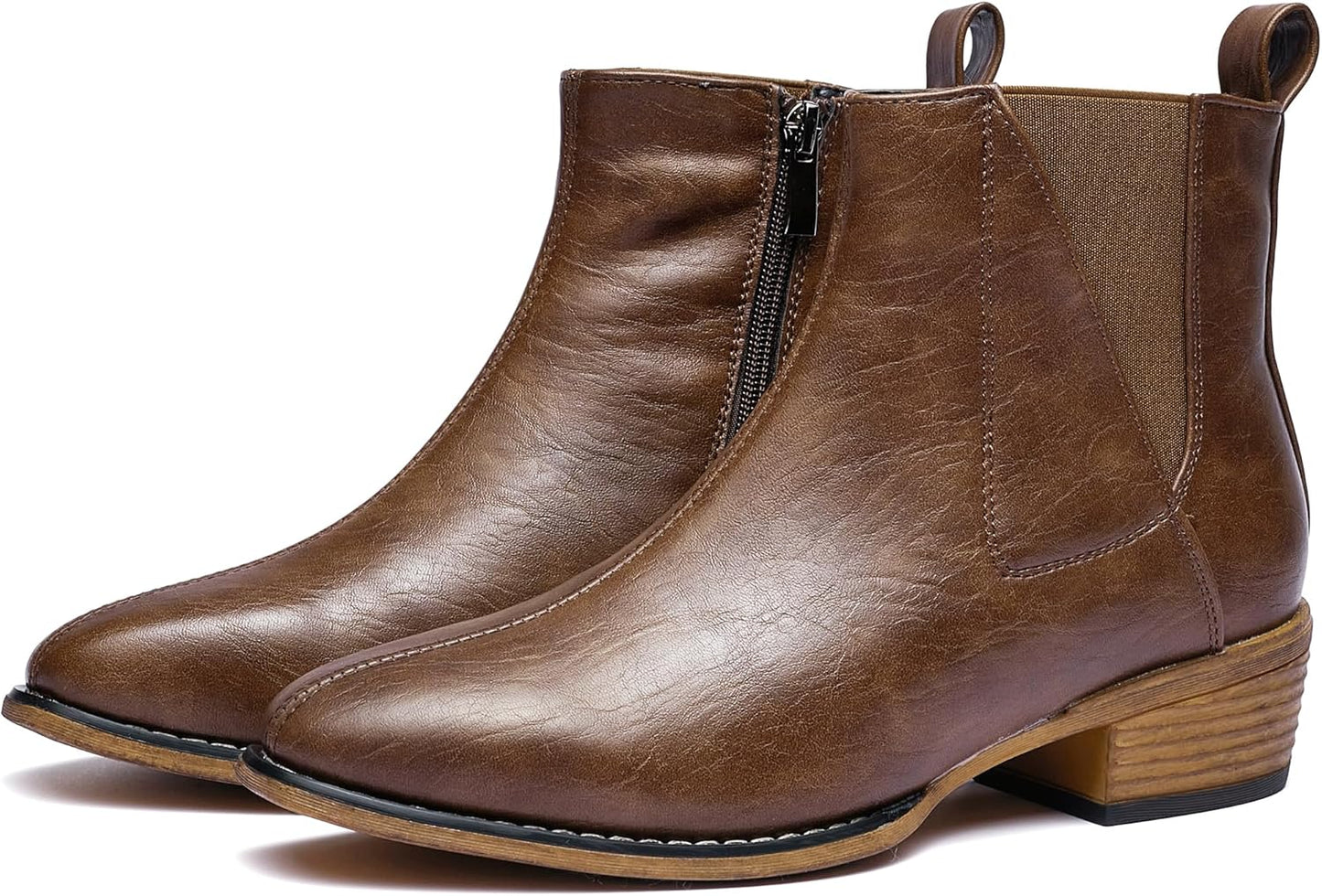Stylish Women's Ankle Boots with Mid-height Heels and Zipper