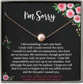 I'm Sorry Necklace with Poem - Rose Gold Pearl Apology Gift