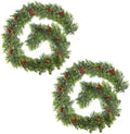 6FT Christmas Garland with LED Lights and Pinecones - Norfolk Pine
