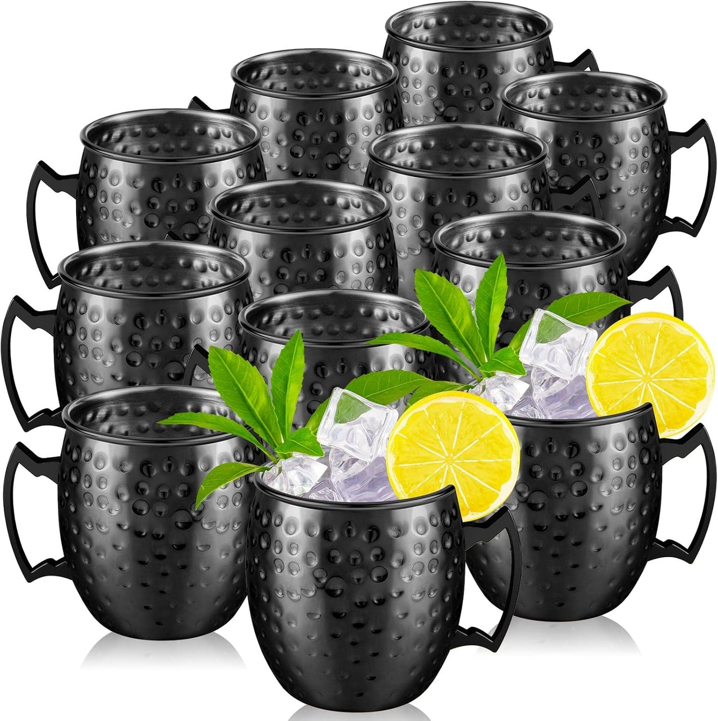 Tessco 12 Pcs Moscow Mule Mugs Set for Icy Cold Drinks