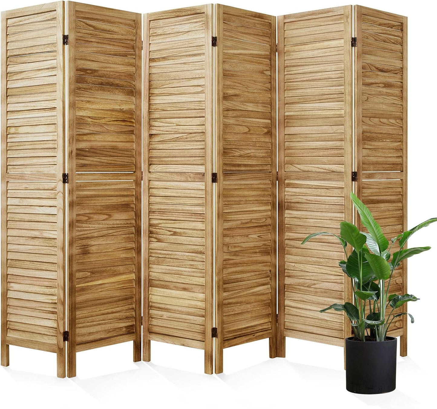 Wood Louvered Room Dividers for Home Office and Bedroom Use