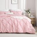 Pink Pinch Pleat Comforter Set King - Soft All-Season Bedding